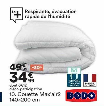 couette max'air2 140 x 200 cm dodo