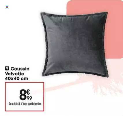 coussin velvetic 40 x 40 cm