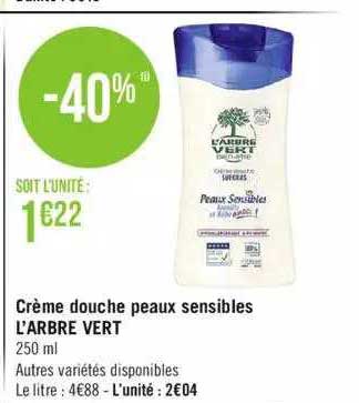 Crème Douche Peau Sensibles L'arbre Vert