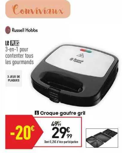 croque gaufre gril russell hobbs