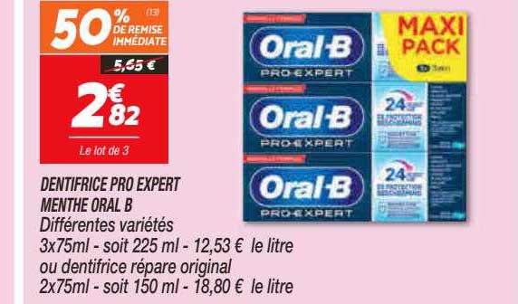 dentifrice pro expert menthe oral b