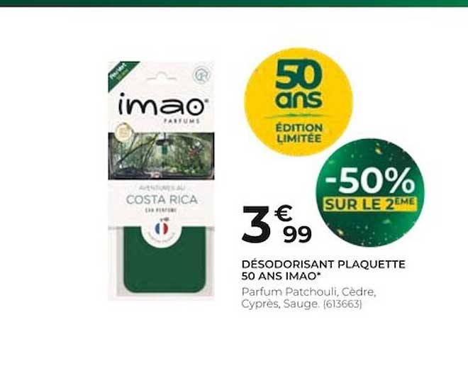 désodorisant plaquette 50 ans imao