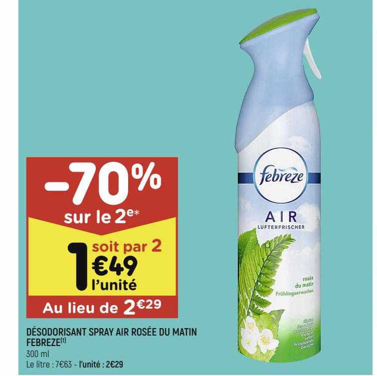 désodorisant spray air rosée du matin febreze