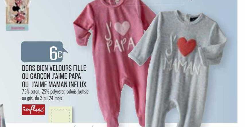 dors bien velours fille ou garçon j'aime papa ou j'aime maman influx