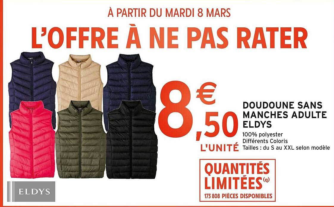 doudoune sans manches adulte eldys