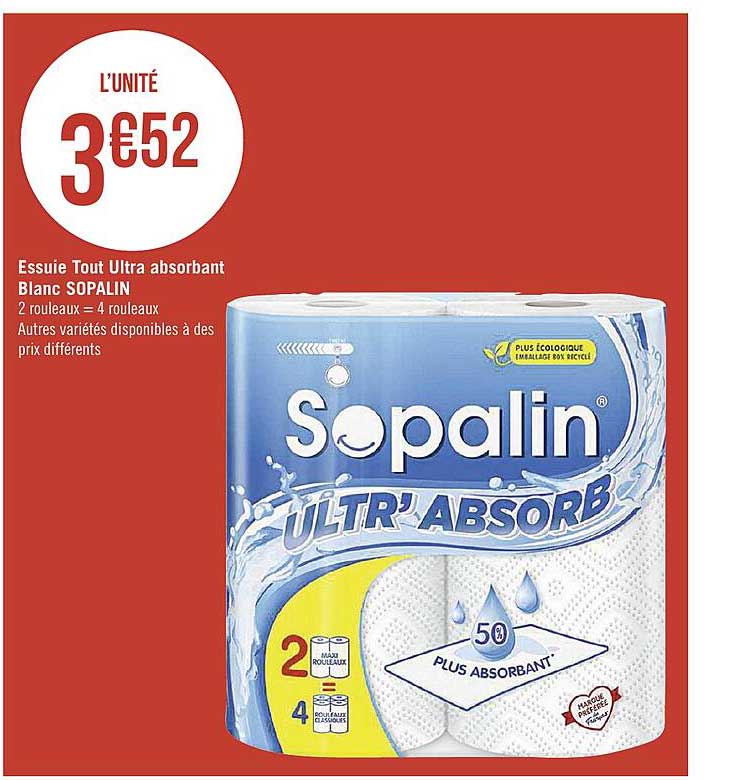 essuie tout ultra absorbant blanc sopalin