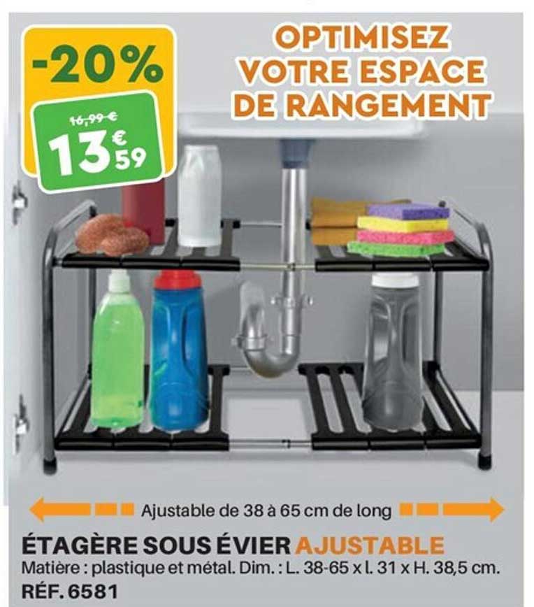 étagère sous évier ajustable