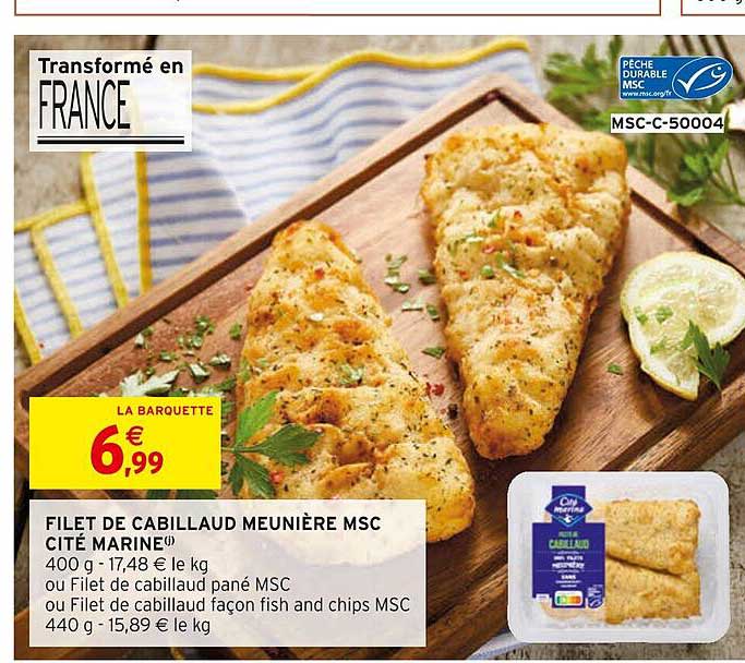 filet de cabillaud meunière msc cité marine