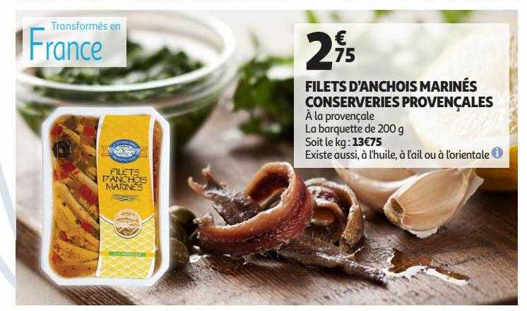 filets d'anchois marinés conserveries provençales