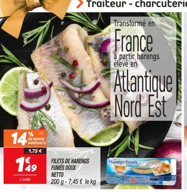 Filets De Harengs Fumés Doux Netto