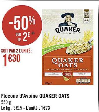 flocons d'avoine quaker oats