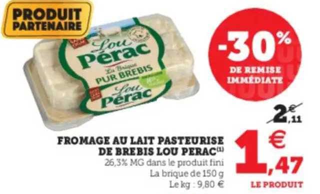 fromage au lait pasteurisé de brebis lou pérac
