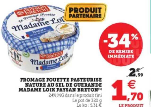 fromage fouetté pasteurisé nature au sel de guérande madame loïk paysan breton