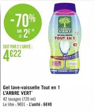gel lave-vaisselle tout en 1 l'arbre vert