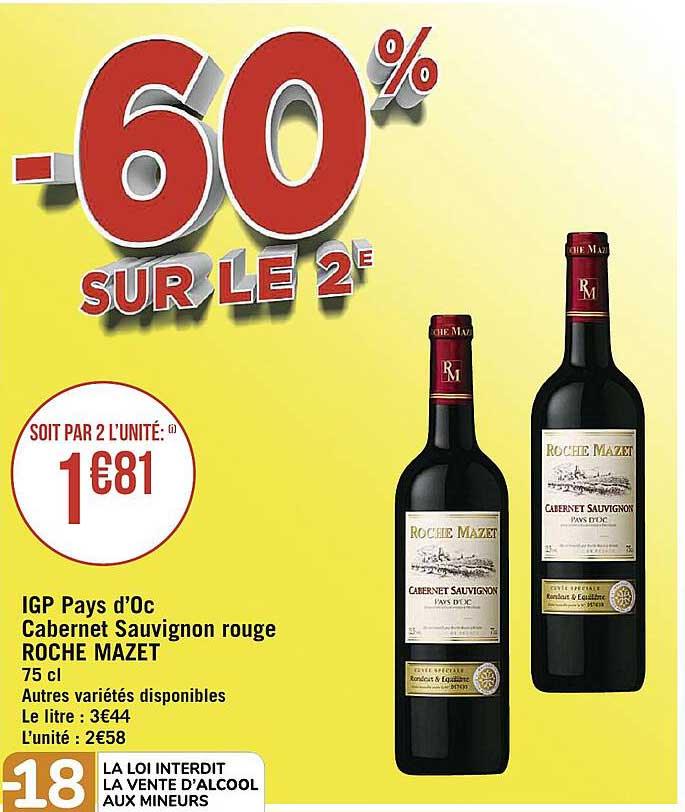 igp pays d'oc cabernet sauvignon rouge roche mazet
