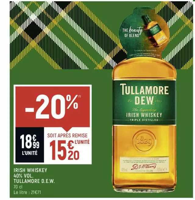 irish whiskey 40% vol. tullamore d.e.w.
