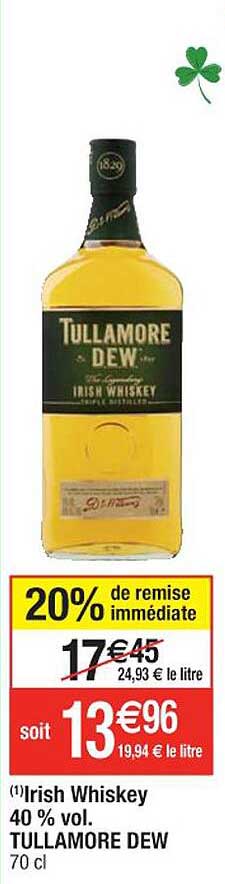irish whiskey 40% vol. tullamore dew