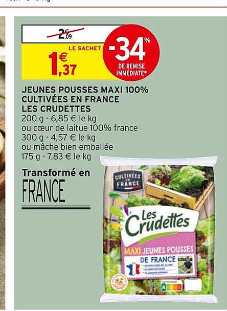 jeunes pousses maxi 100% cultivées en france les crudettes