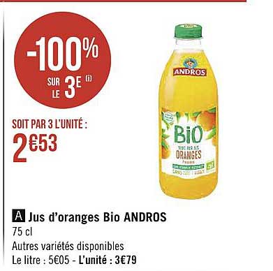 jus d'oranges bio andros