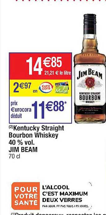kentucky straight bourbon whiskey 40% vol. jim beam