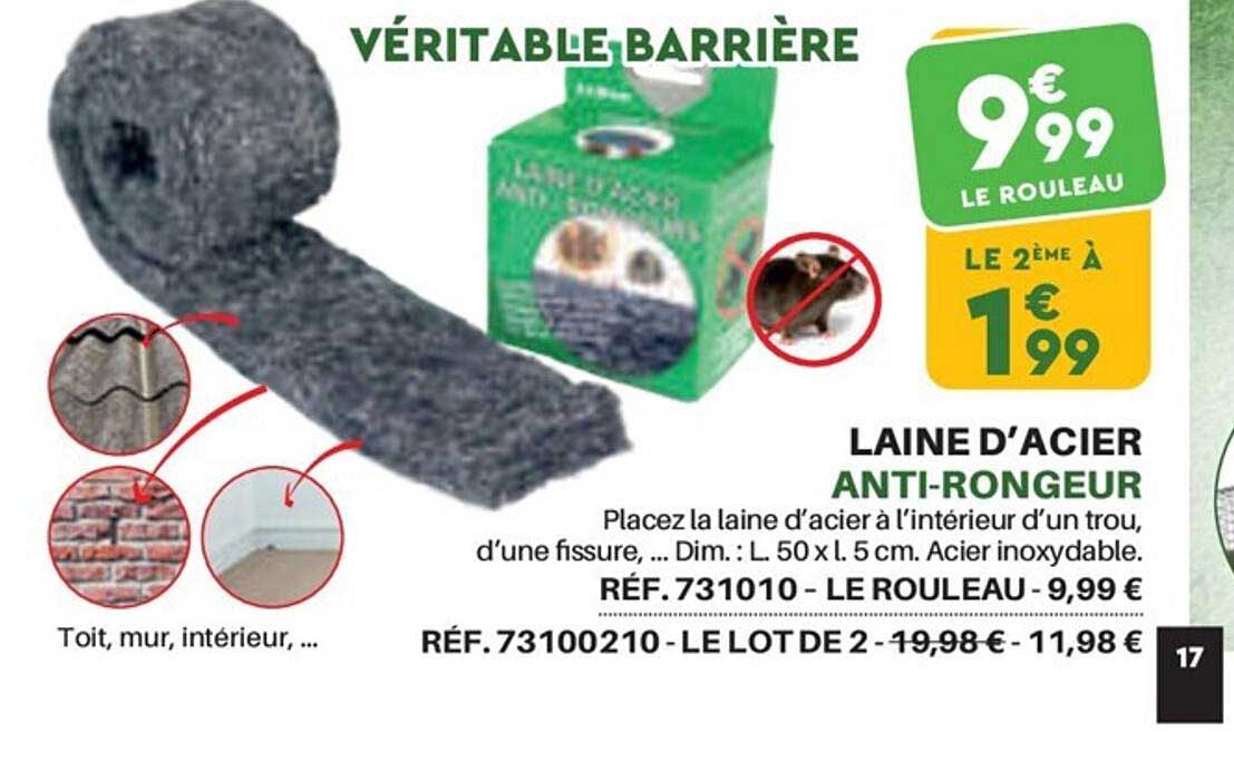 laine d'acier anti-rongeur