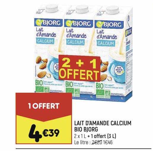 lait d'amande calcium bio bjorg