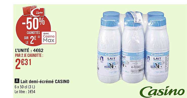 lait demi-écrémé casino