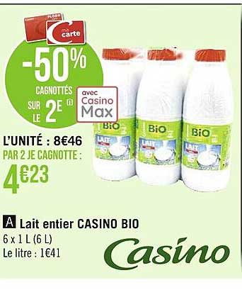 Lait Entier Casino Bio