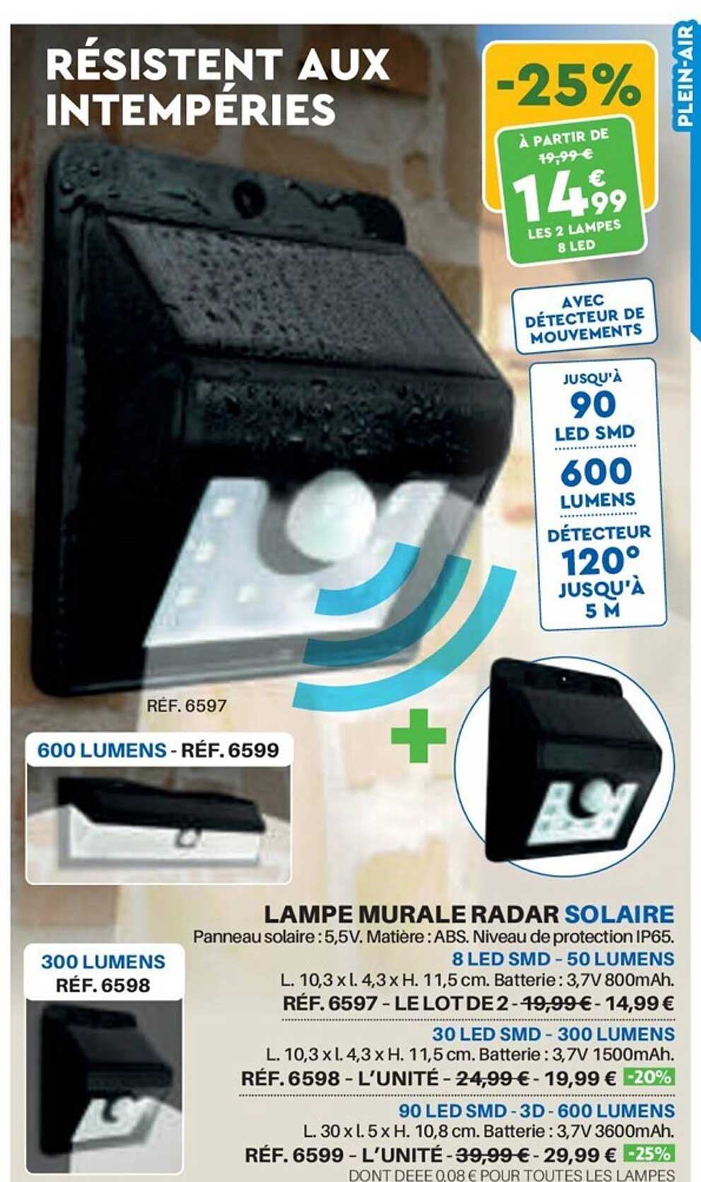 lampe murale radar solaire