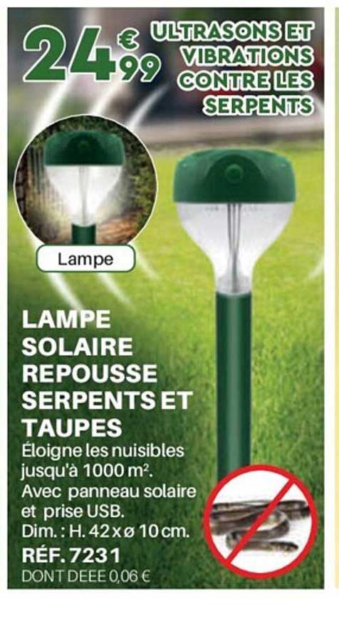 lampe solaire repousse serpents et taupes