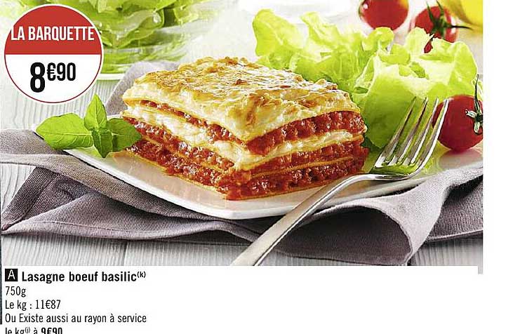 Lasagne Bœuf Basilic