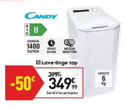 lave-linge top candy