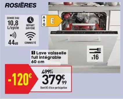 lave vaisselle full intégrable 60 cm rosières