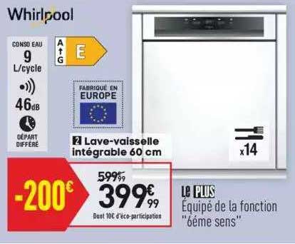 lave-vaisselle intégrable 60 cm whirlpool