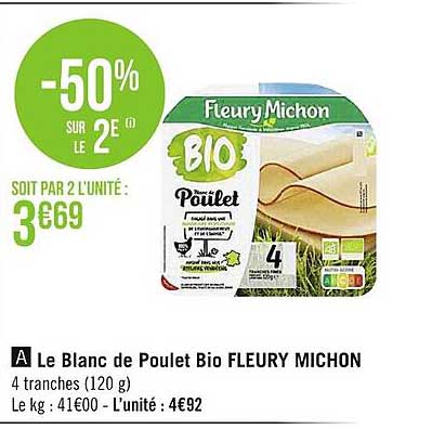le blanc de poulet bio fleury michon