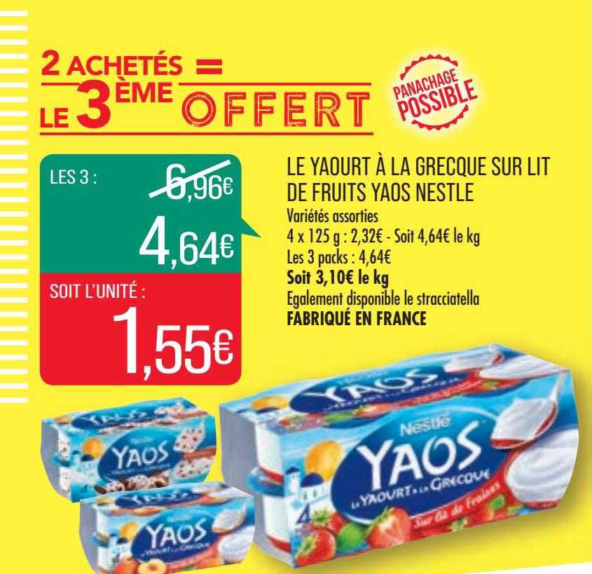 Le Yaourt à La Grecque Sur Lit De Fruits Yaos Nestlé