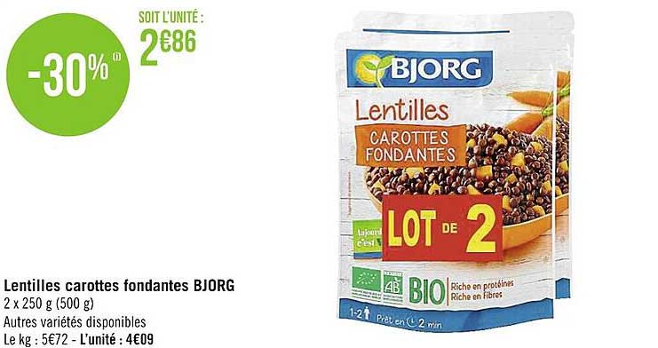 Lentilles Carottes Fondantes Bjorg