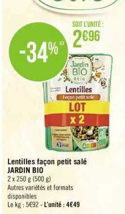 lentilles façon petit salé jardin bio