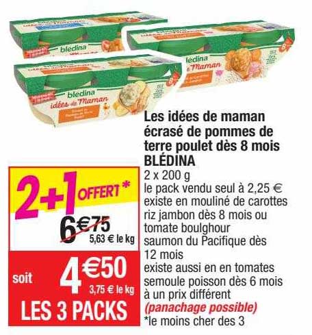 les idées de maman écrasé de pommes de terre poulet dès 8 mois blédina