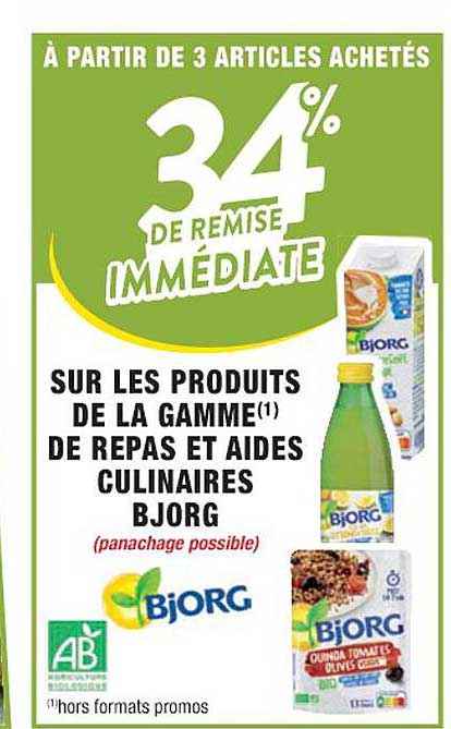 les produits de la gamme de repas et aides culinaires bjorg
