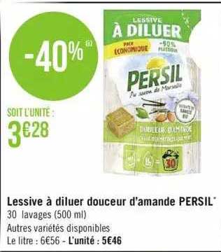 lessive à diluer douceur d'amande persil