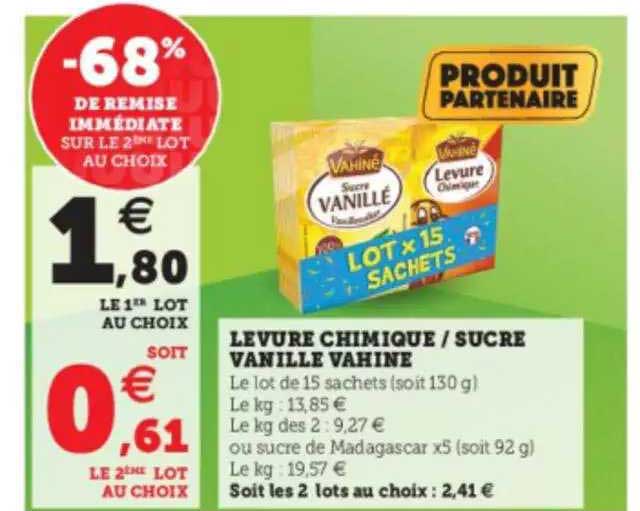levure chimique - sucre vanille vahiné
