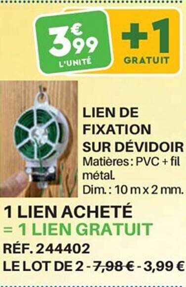 lien de fixation sur dévidoir