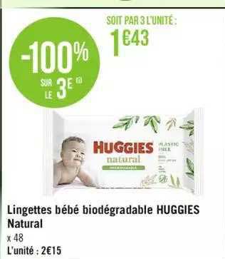 lingettes bébé biodégradable huggies natural