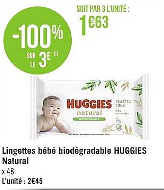 lingettes bébé biodégradable huggies natural