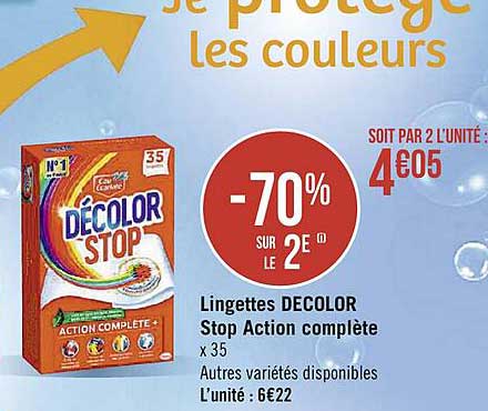 lingettes décolor stop action complète