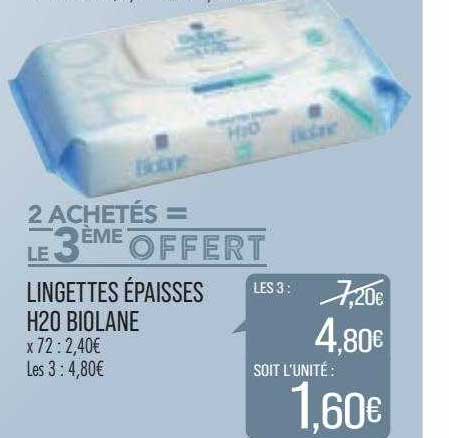lingettes épaisses h20 biolane