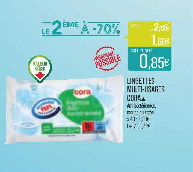 lingettes multi-usages cora