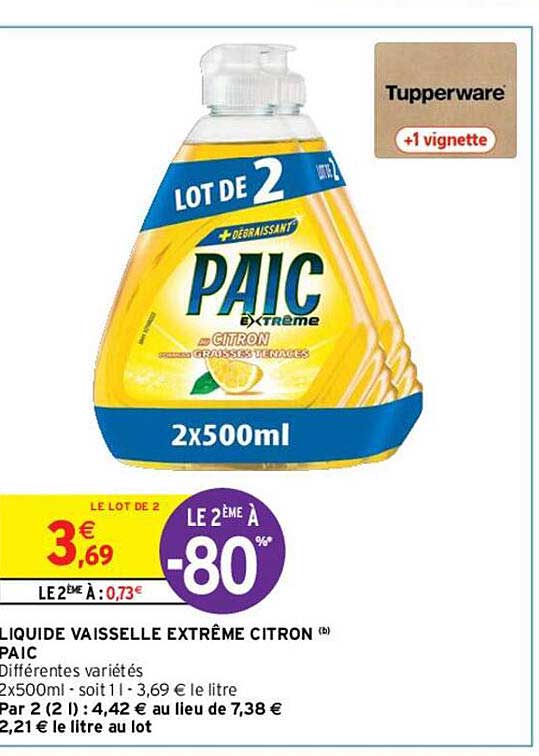 Liquide Vaisselle Extrême Citron Paic