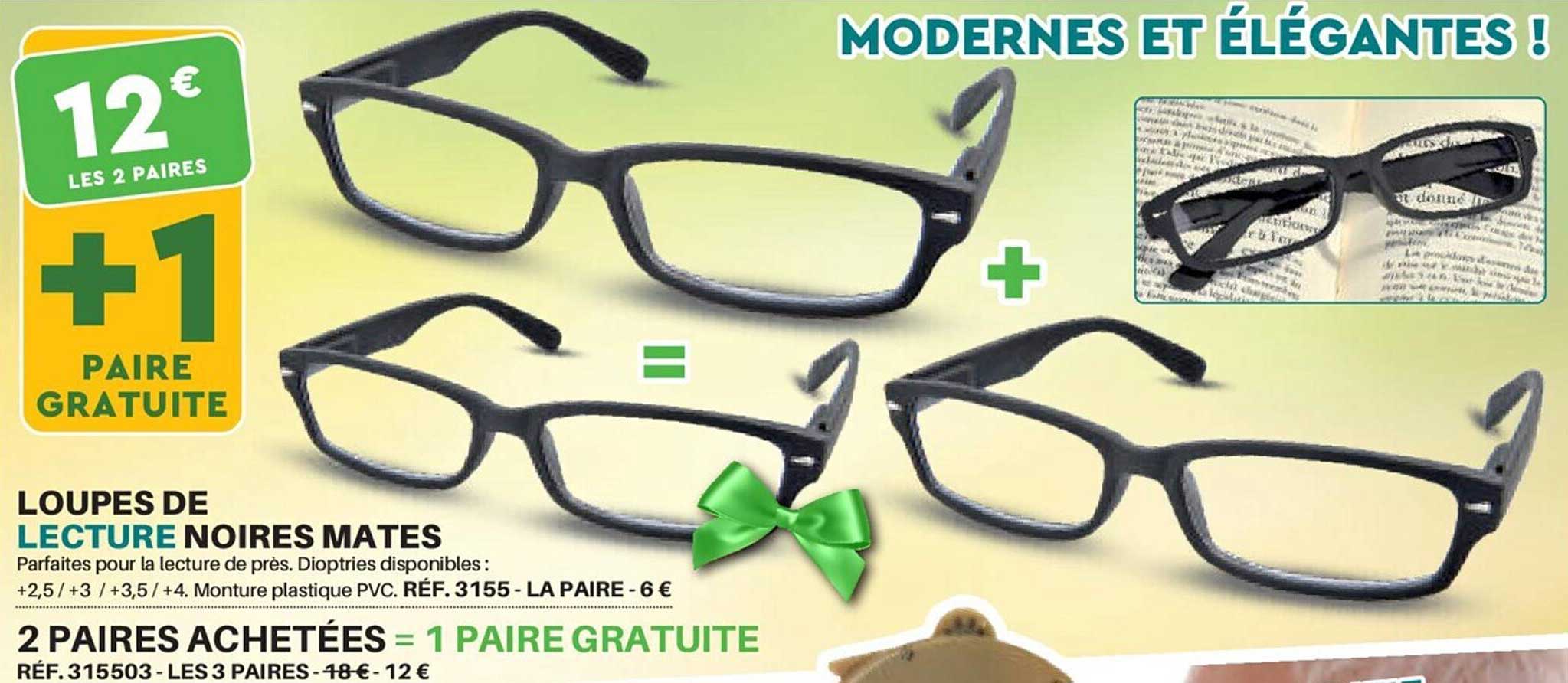 loupes de lecture noires mates
